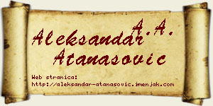 Aleksandar Atanasović vizit kartica